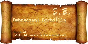 Debreczeni Borbála névjegykártya