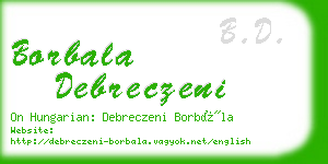 borbala debreczeni business card